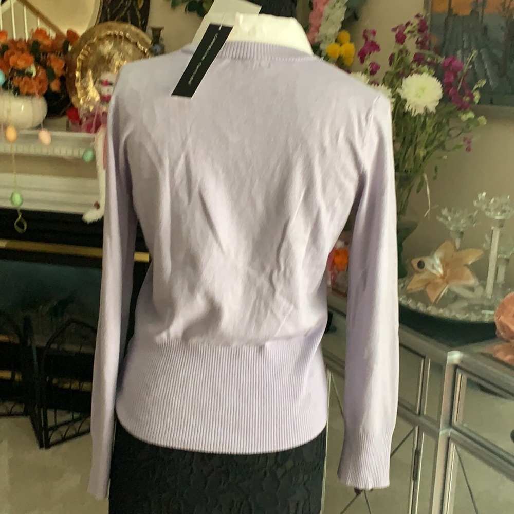 Carolyn Taylor button up/sweater layered look top - Picture 3 of 8